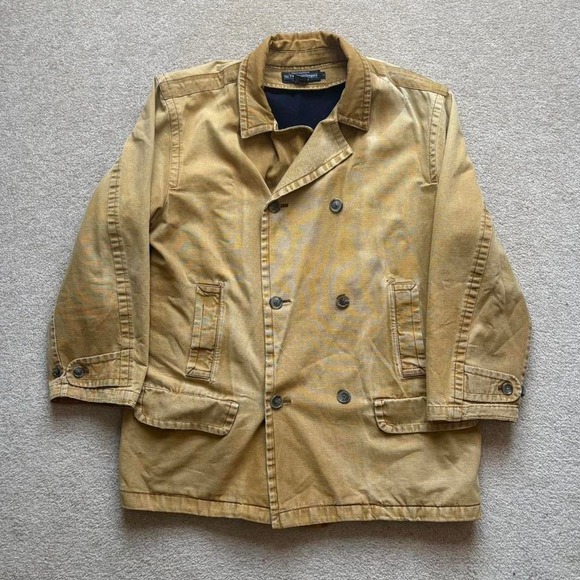 Vintage J. Peterman Company Blanket Lined‎ Canvas Barn Chore Coat Jacket Duster - Picture 1 of 8